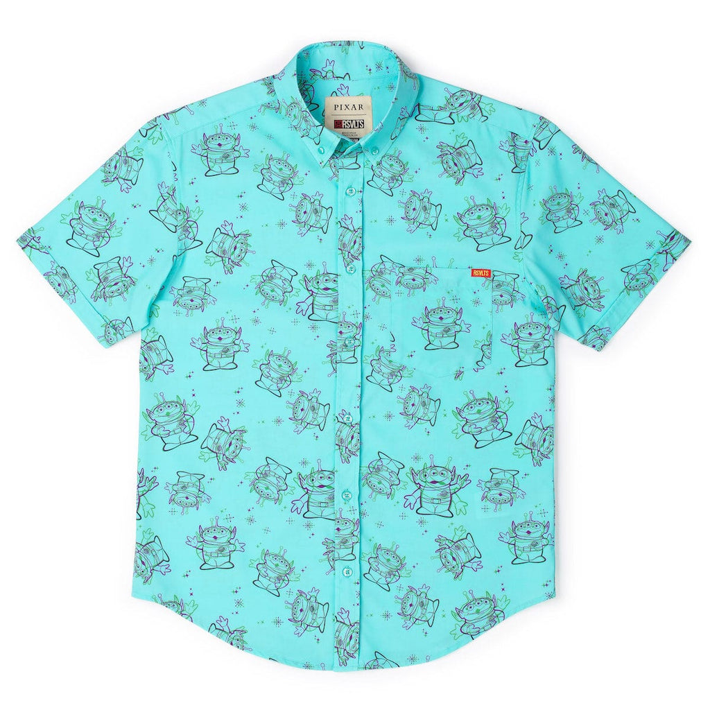 RSVLTS Eternally Grateful KUNUFLEX Short Sleeve Shirt in Blue — detail 7