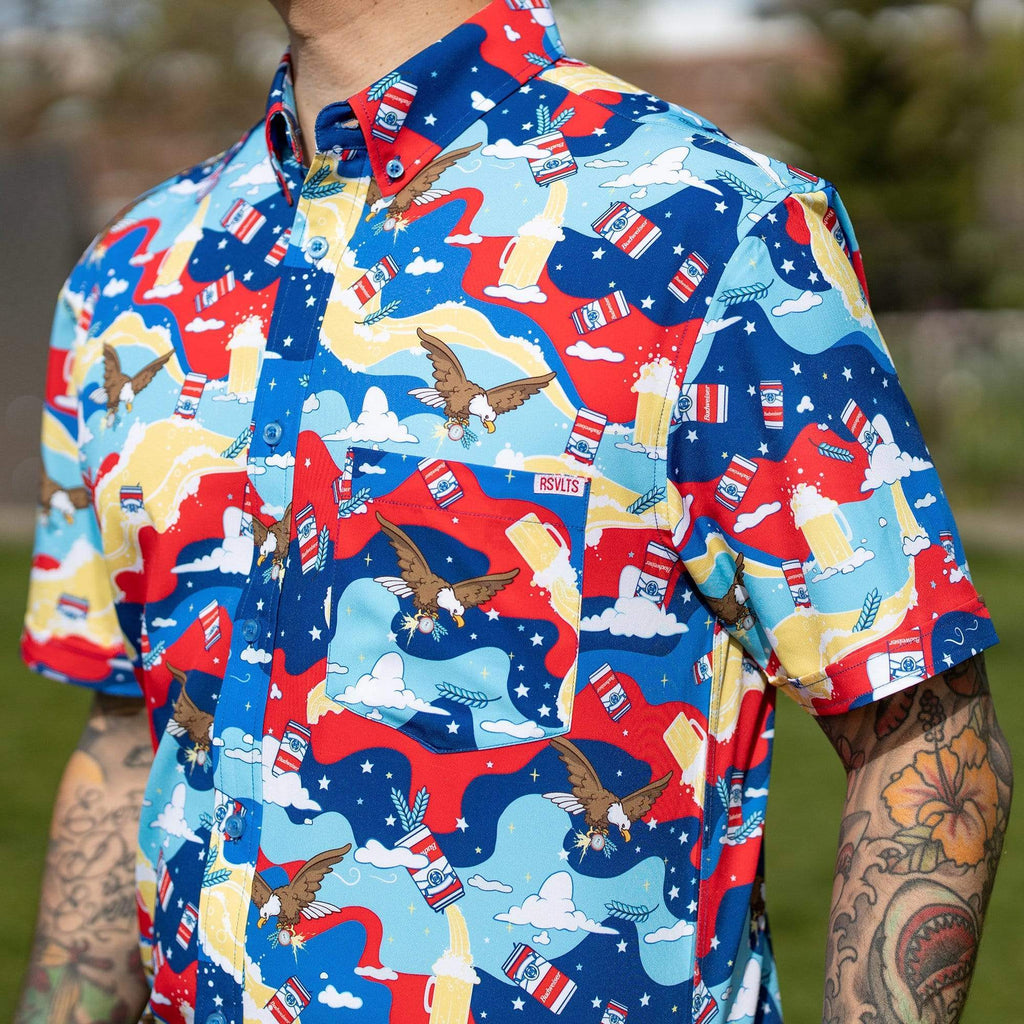 RSVLTS Trippin’ Buds KUNUFLEX Short Sleeve Shirt in Multicolor — detail 4
