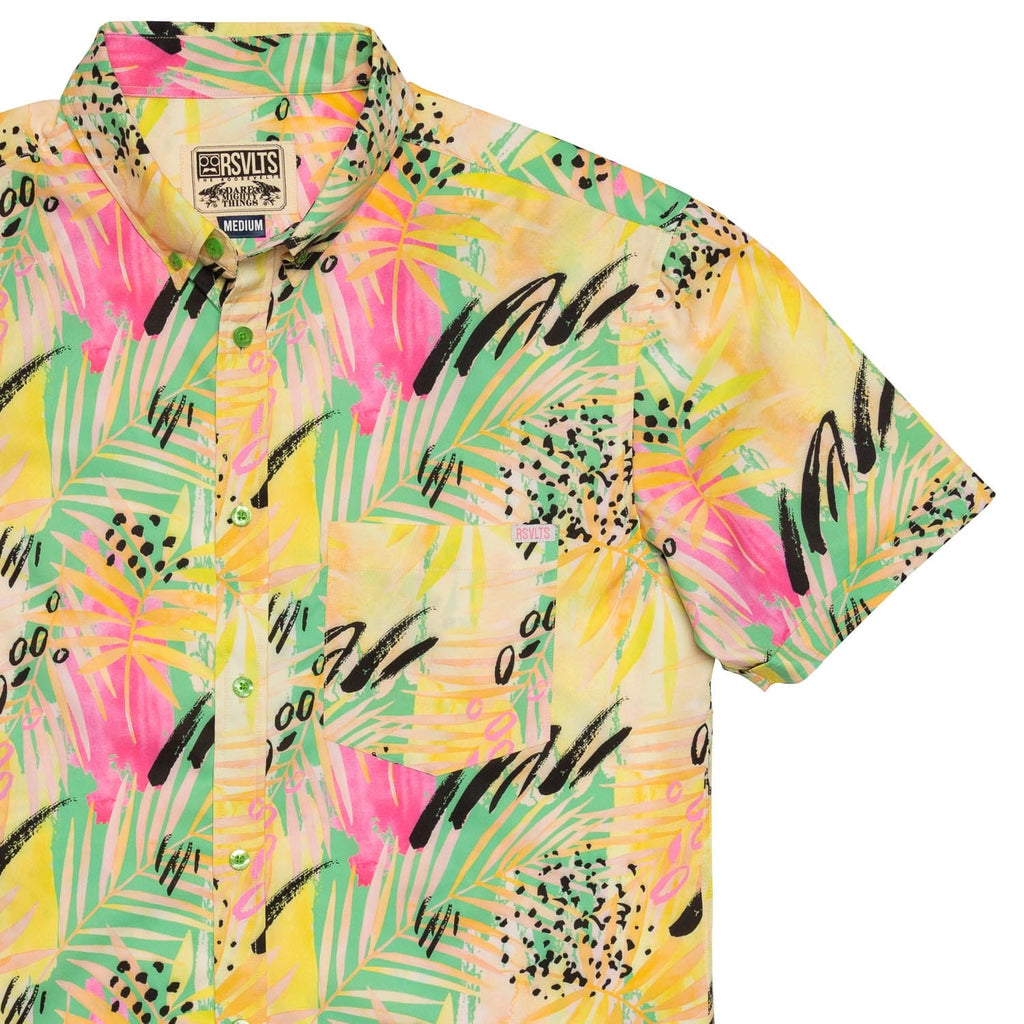 RSVLTS Limonsqueezy KUNUFLEX Short Sleeve Shirt in Yellow — front view