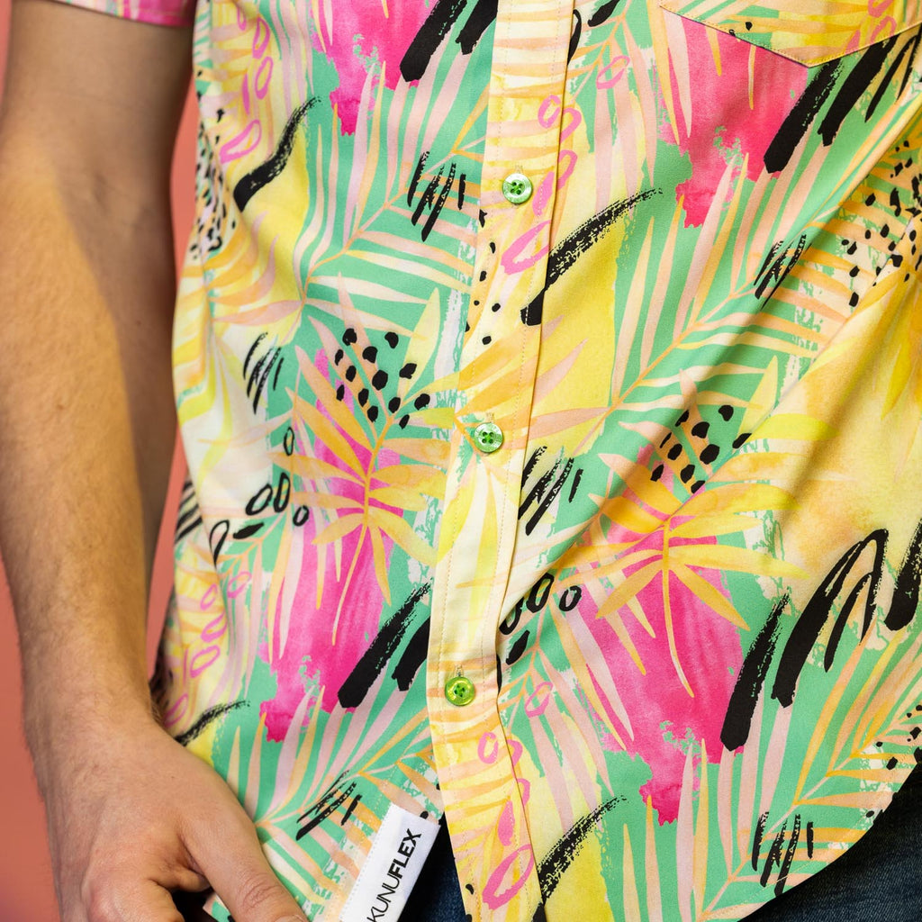 RSVLTS Limonsqueezy KUNUFLEX Short Sleeve Shirt in Yellow — detail 3