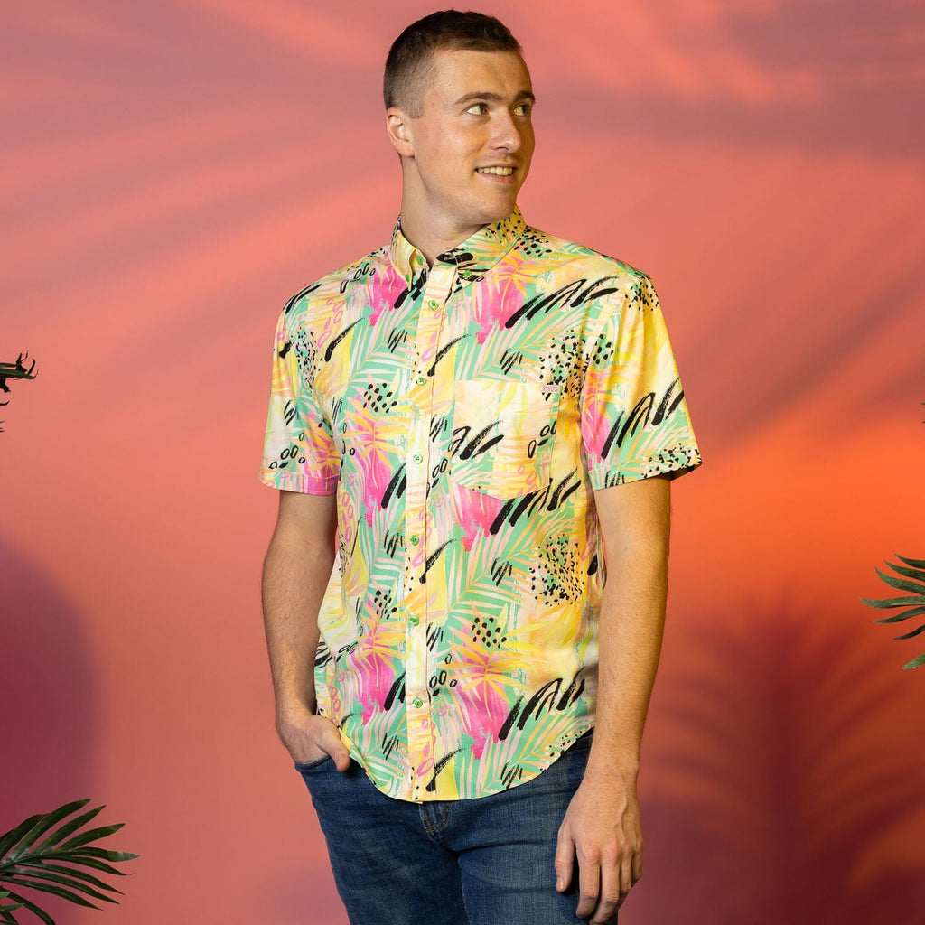 RSVLTS Limonsqueezy KUNUFLEX Short Sleeve Shirt in Yellow — detail 6