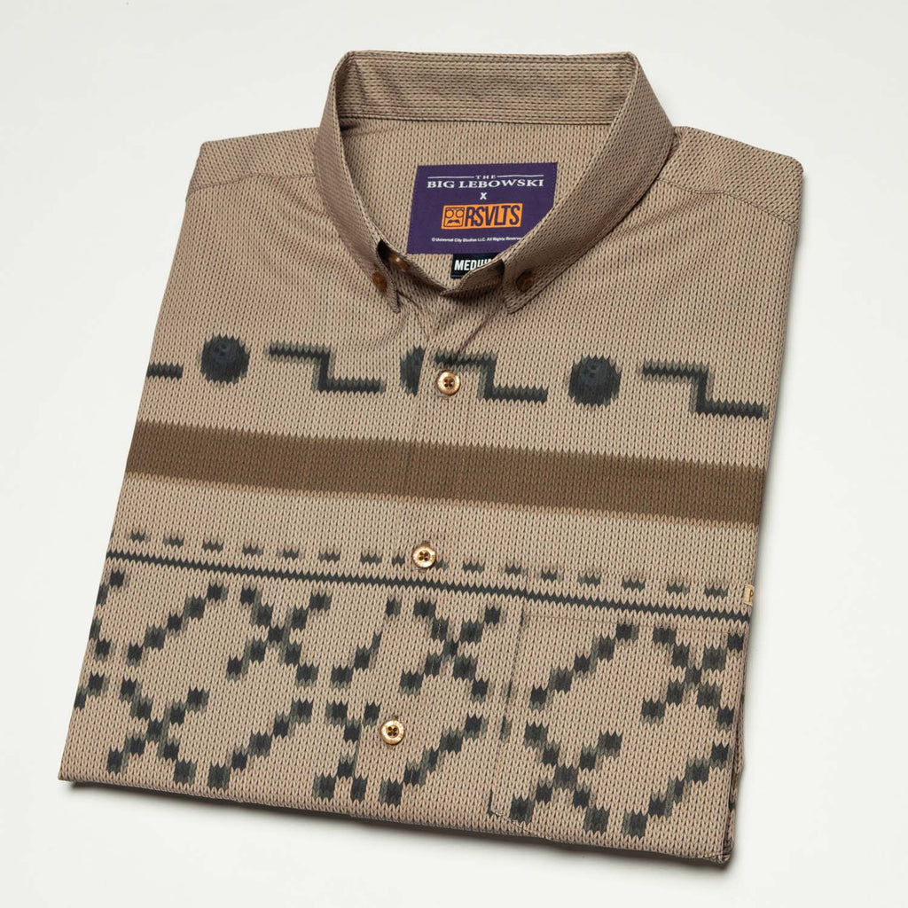 RSVLTS El Duderino KUNUFLEX Short Sleeve Shirt in Brown — detail 8