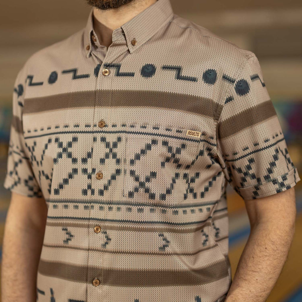 RSVLTS El Duderino KUNUFLEX Short Sleeve Shirt in Brown — detail 5