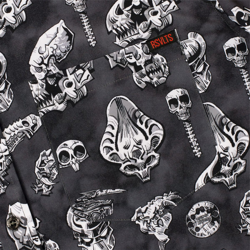 RSVLTS Trophy Wall KUNUFLEX Short Sleeve Shirt in Gray — detail 4