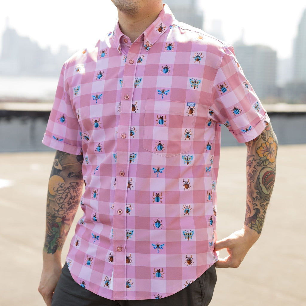 RSVLTS Picnic Buddies KUNUFLEX Short Sleeve Shirt in Red — detail 2