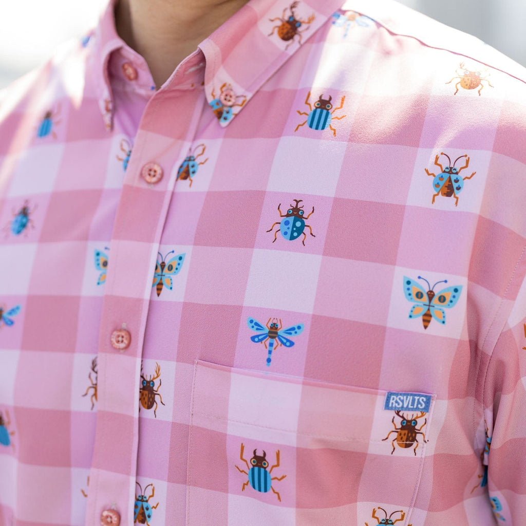 RSVLTS Picnic Buddies KUNUFLEX Short Sleeve Shirt in Red — detail 5