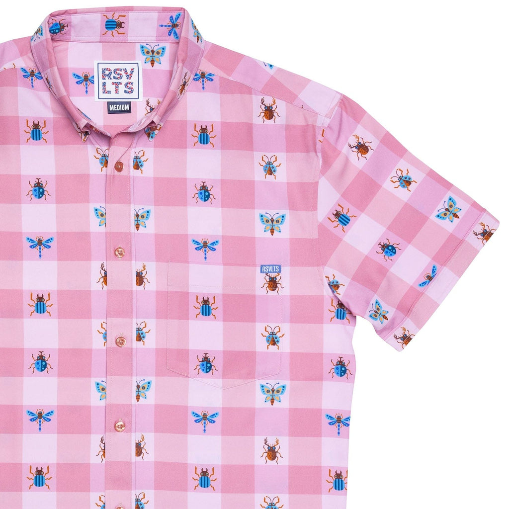 RSVLTS Picnic Buddies KUNUFLEX Short Sleeve Shirt in Red — front view