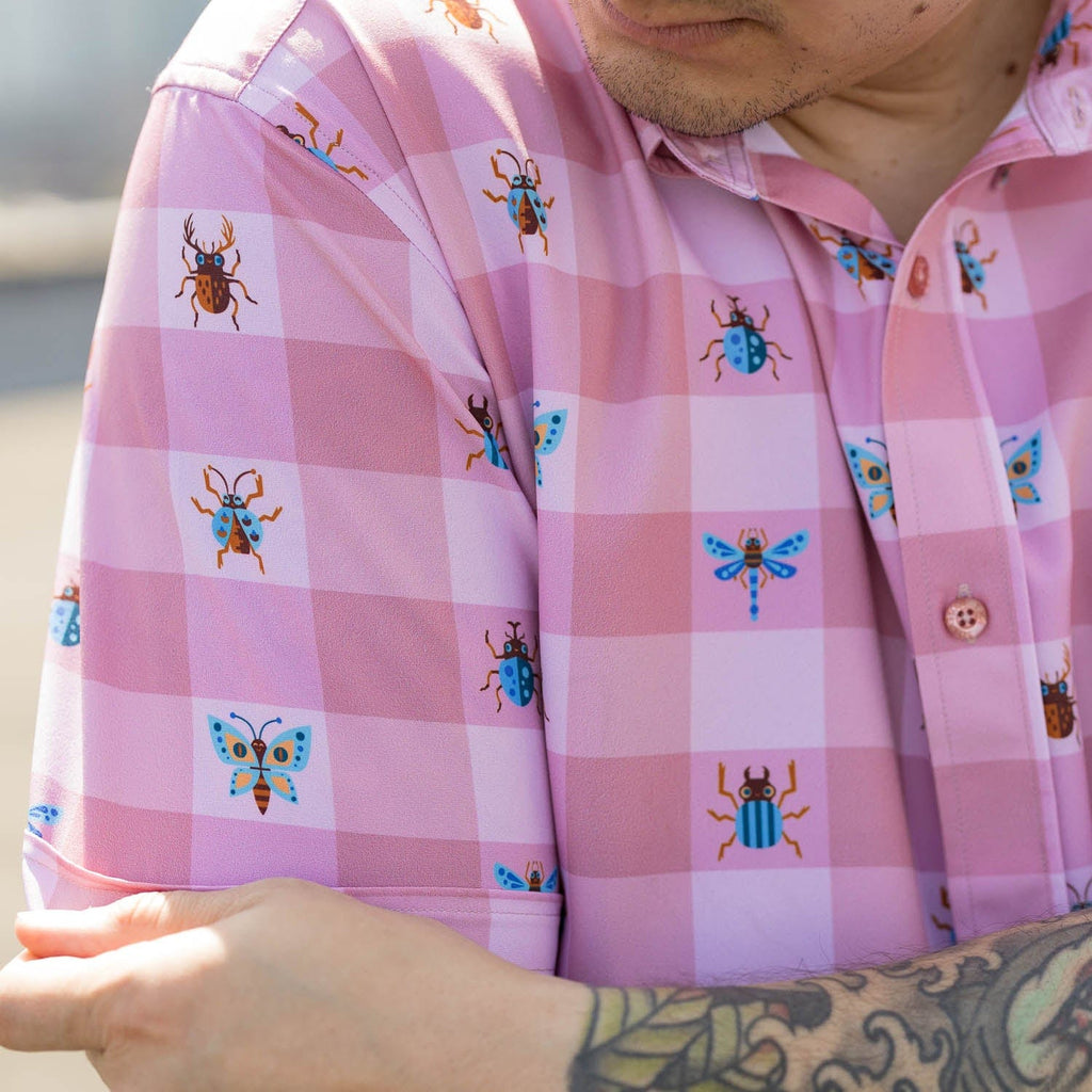 RSVLTS Picnic Buddies KUNUFLEX Short Sleeve Shirt in Red — detail 8
