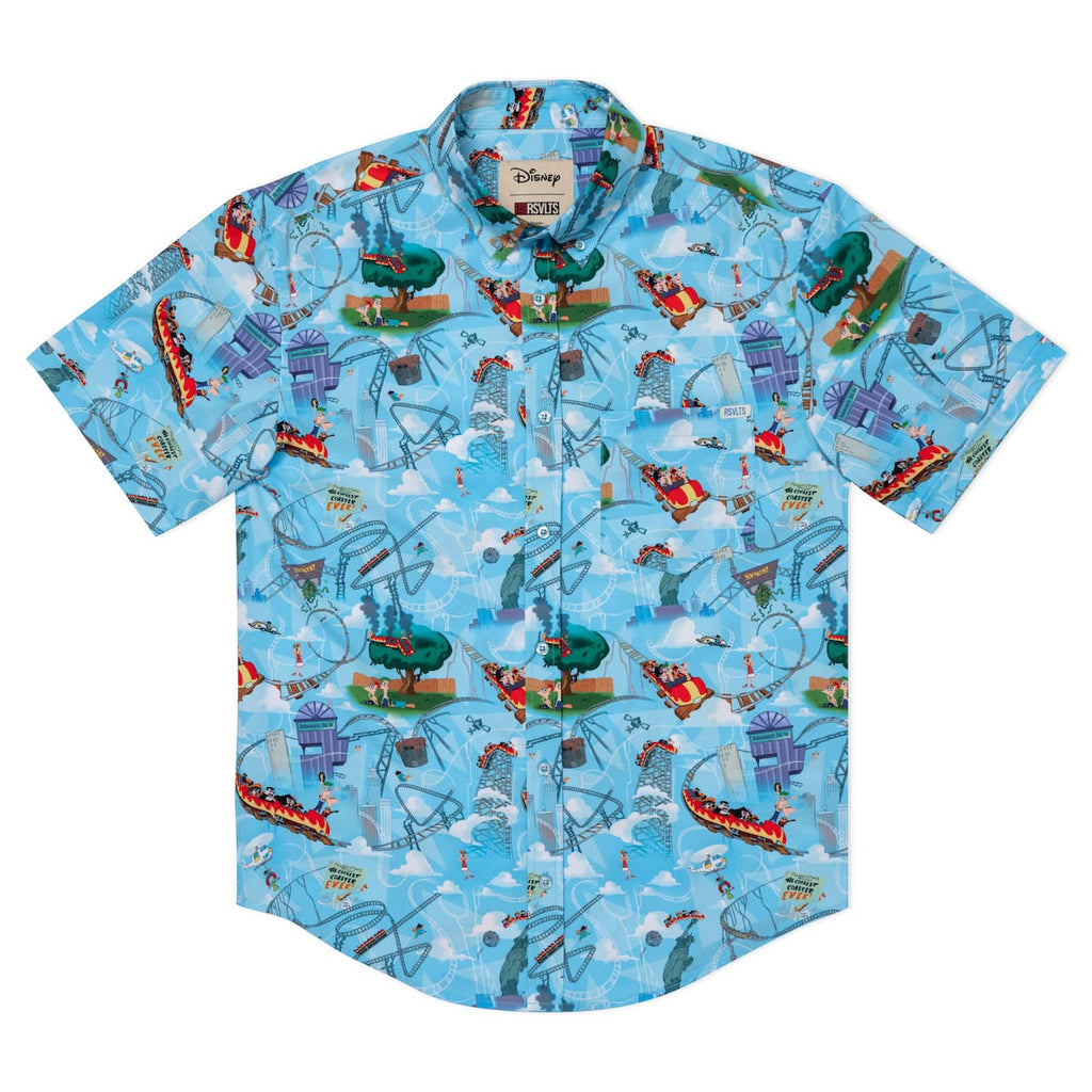 RSVLTS Summer Shenanigans KUNUFLEX Short Sleeve Shirt in Blue — detail 7