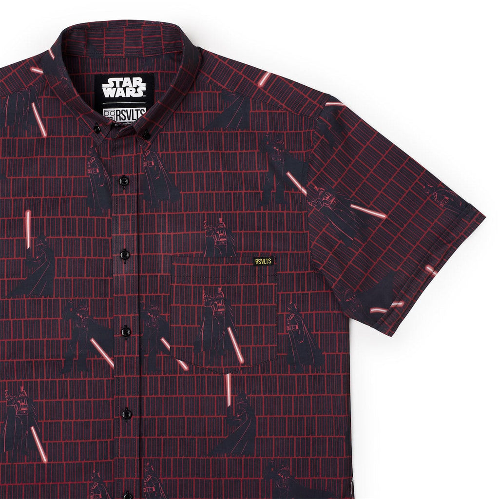 RSVLTS Imperial March KUNUFLEX Short Sleeve Shirt in Black — front view