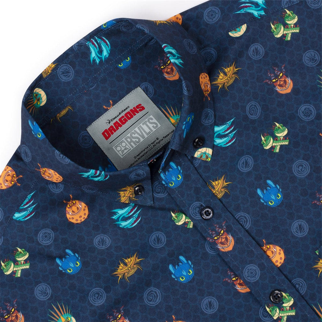 RSVLTS Fiery Faces KUNUFLEX Short Sleeve Shirt in Blue — detail 11