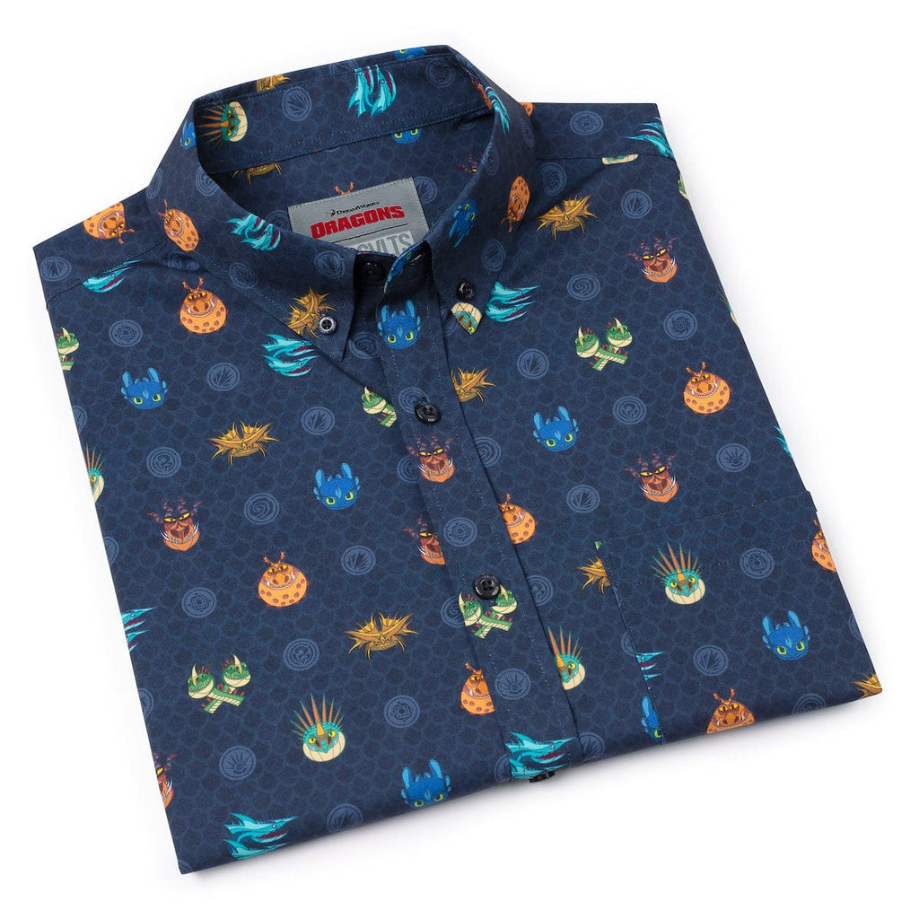 RSVLTS Fiery Faces KUNUFLEX Short Sleeve Shirt in Blue — detail 13