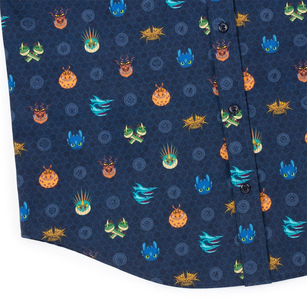 RSVLTS Fiery Faces KUNUFLEX Short Sleeve Shirt in Blue — detail 12