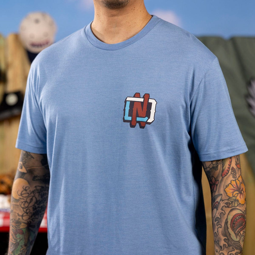 RSVLTS LND Crewneck Tee in Blue — detail 4