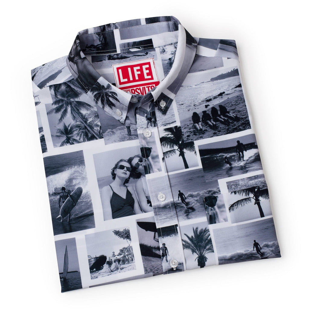 RSVLTS The Good Life KUNUFLEX Short Sleeve Shirt in White — detail 7