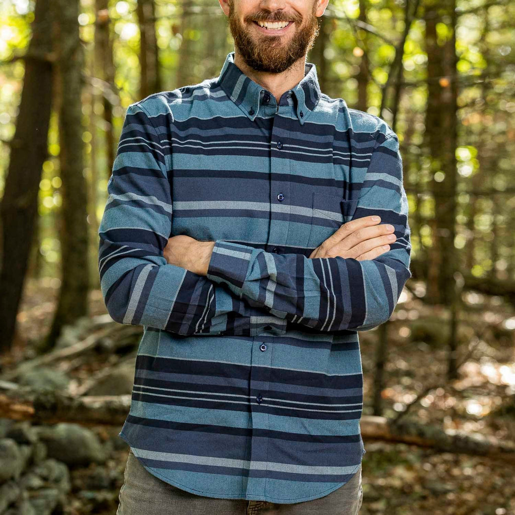RSVLTS The Bodhi BorlandFlex Long Sleeve Flannel in Blue — detail 5