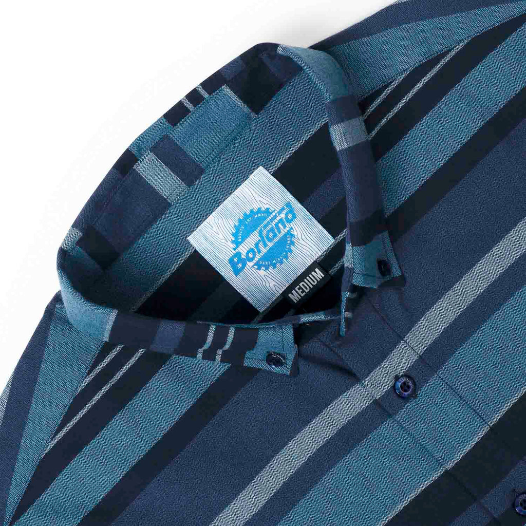 RSVLTS The Bodhi BorlandFlex Long Sleeve Flannel in Blue — detail 3