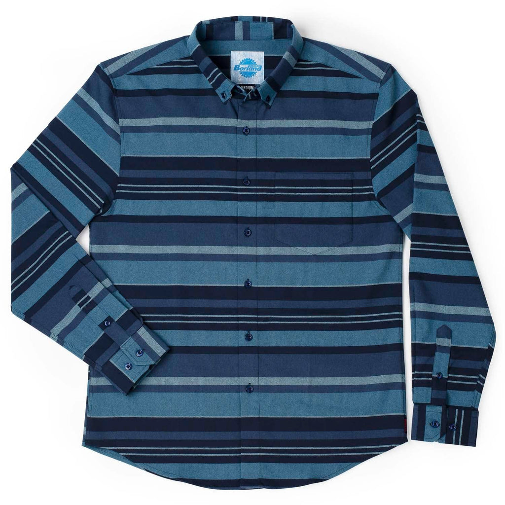 RSVLTS The Bodhi BorlandFlex Long Sleeve Flannel in Blue — front view