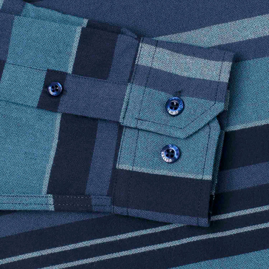 RSVLTS The Bodhi BorlandFlex Long Sleeve Flannel in Blue — detail 6