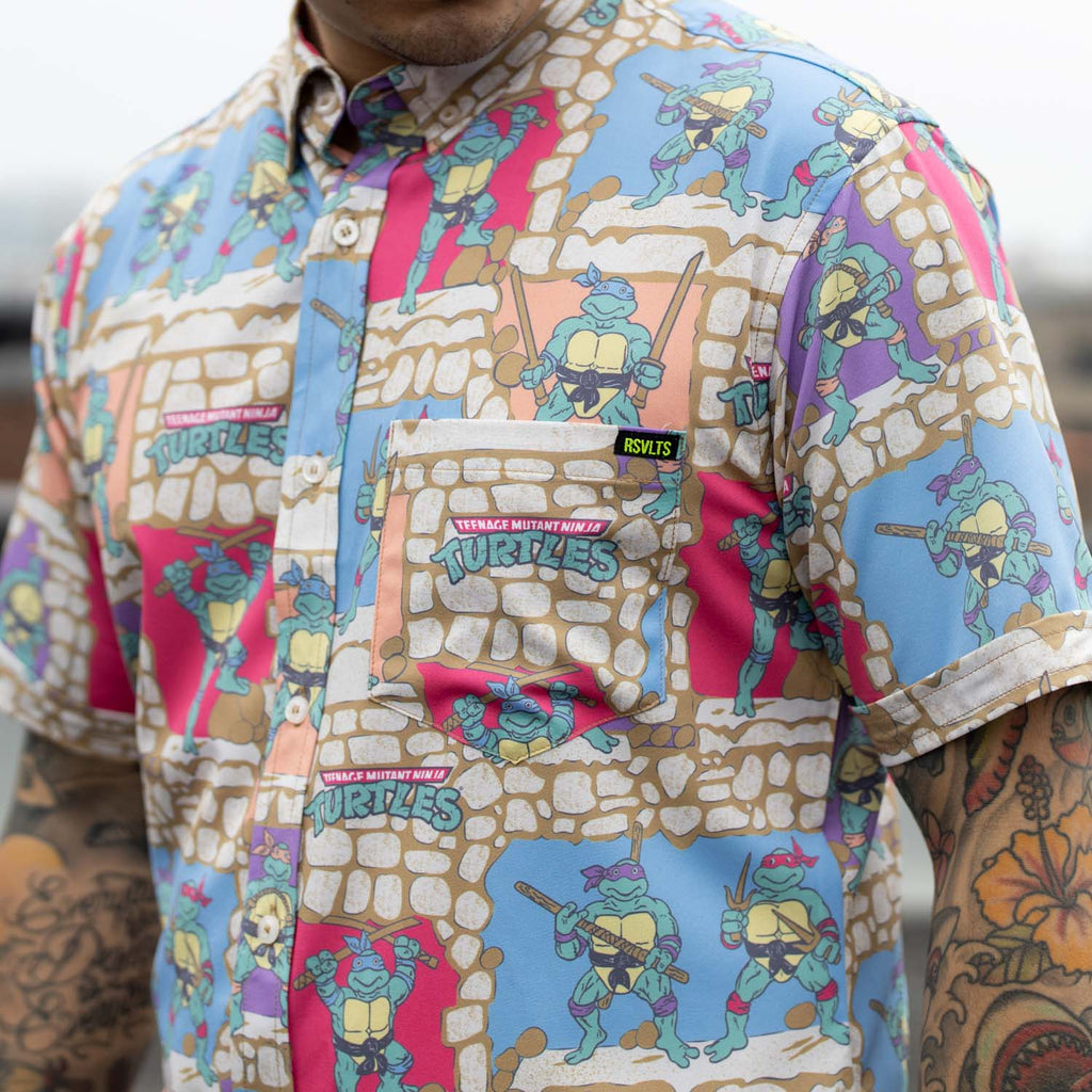 RSVLTS Cowabunga Covers KUNUFLEX Short Sleeve Shirt in Multicolor — detail 5