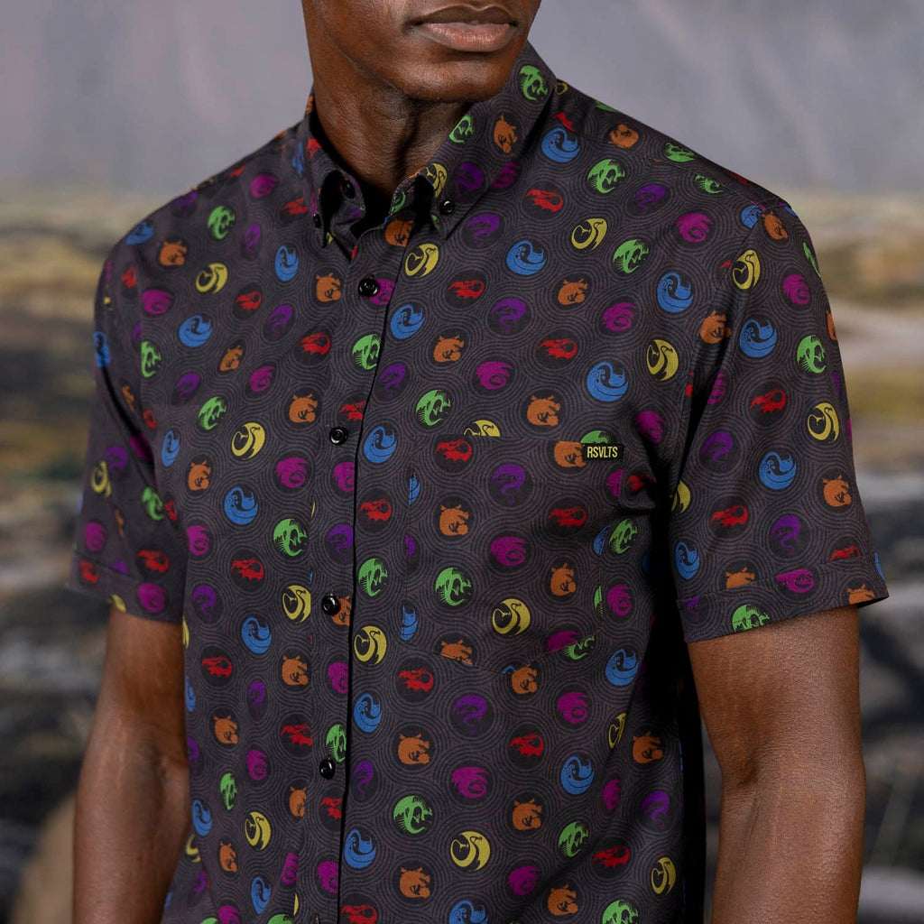 RSVLTS Sizzlin' Sigils KUNUFLEX Short Sleeve Shirt in Gray — detail 7