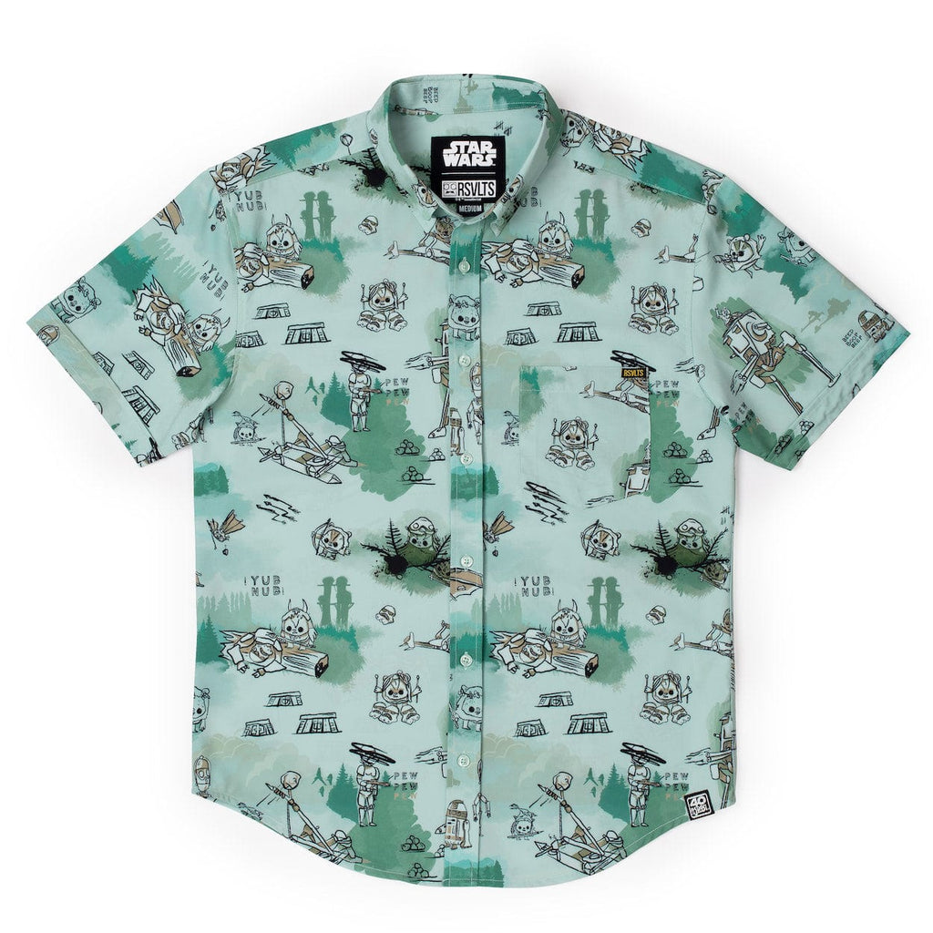 RSVLTS Ewok Warriors KUNUFLEX Short Sleeve Shirt in Green — detail 4