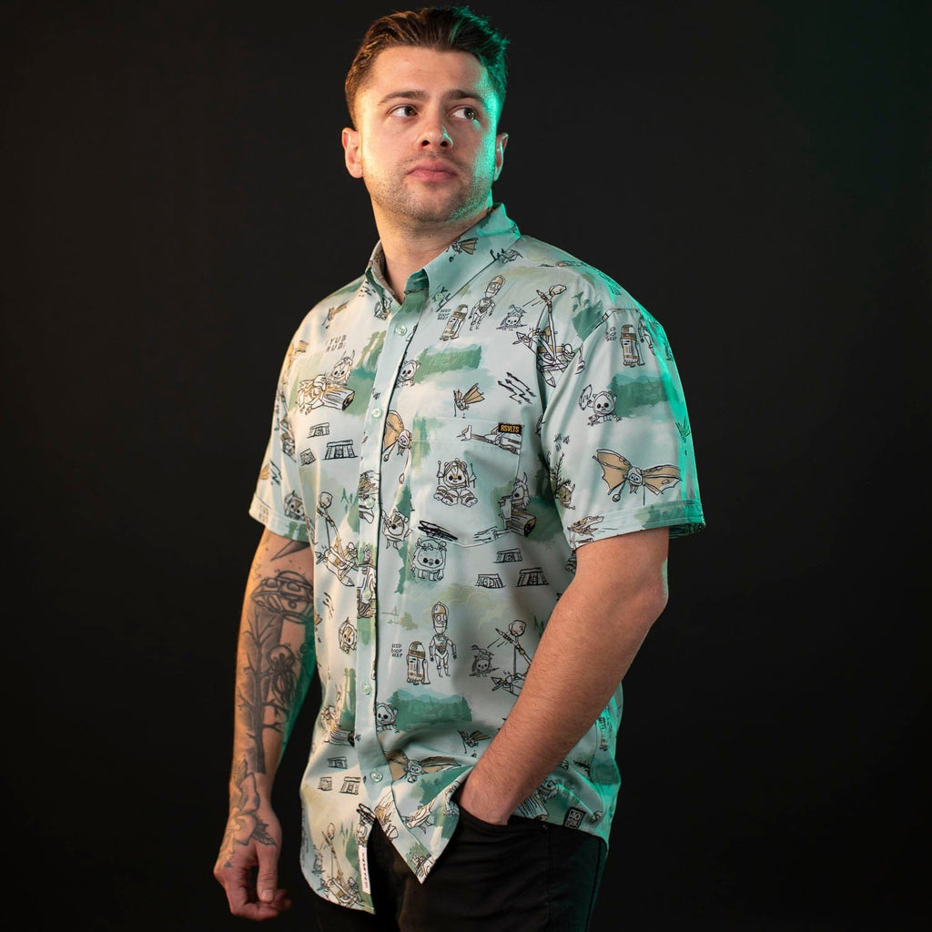 RSVLTS Ewok Warriors KUNUFLEX Short Sleeve Shirt in Green — detail 8