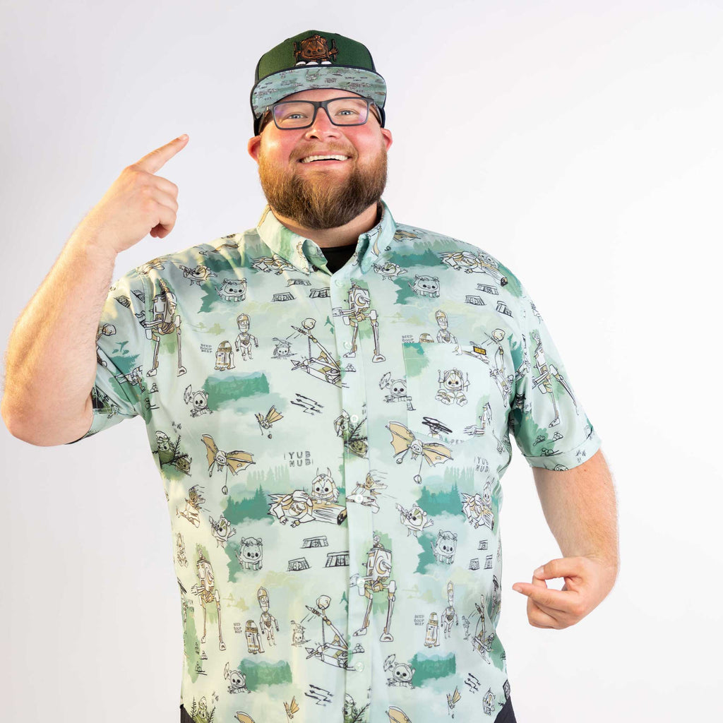 RSVLTS Ewok Warriors KUNUFLEX Short Sleeve Shirt in Green — detail 11