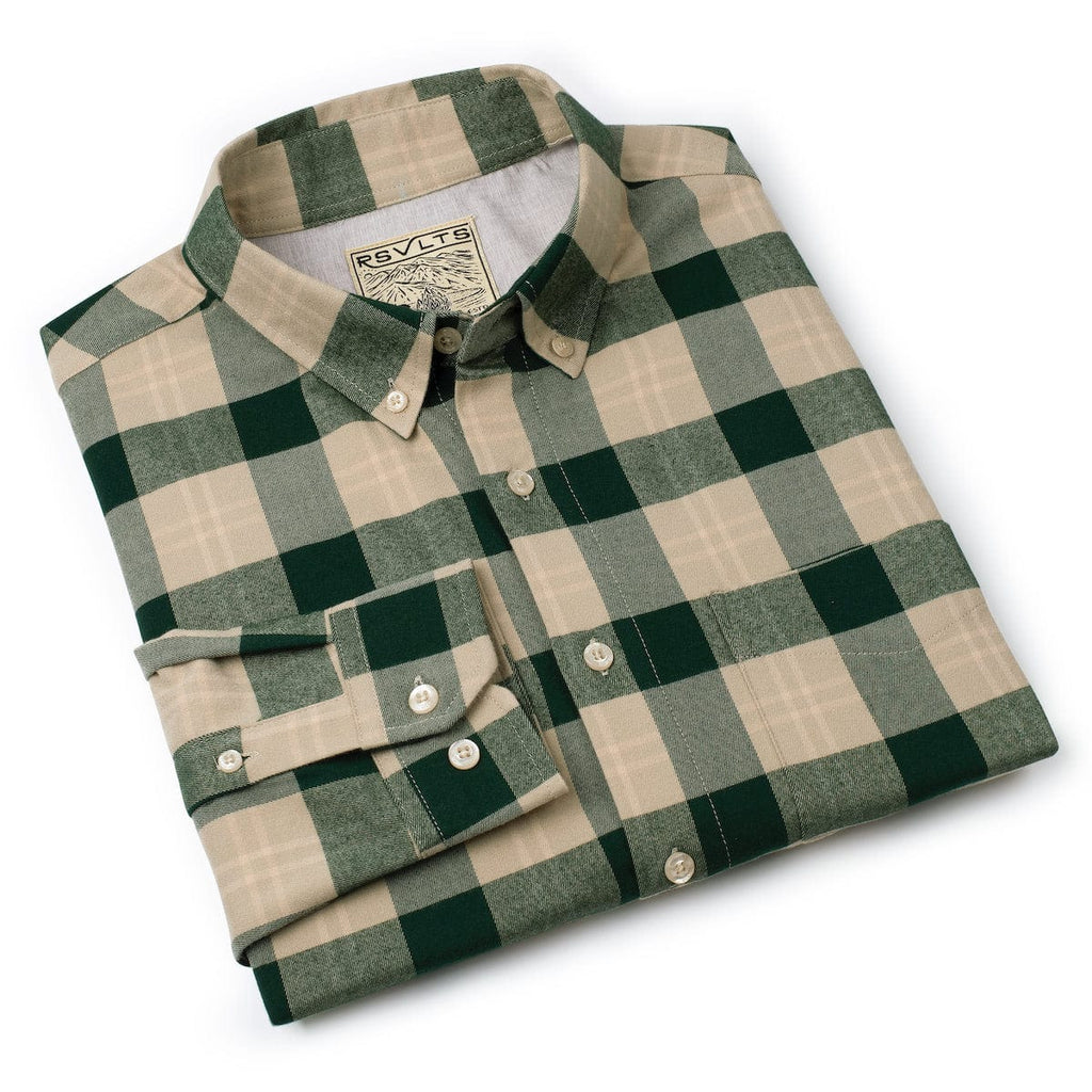 RSVLTS Plaid Kroeger BorlandFlex Long Sleeve Flannel in Green — detail 8