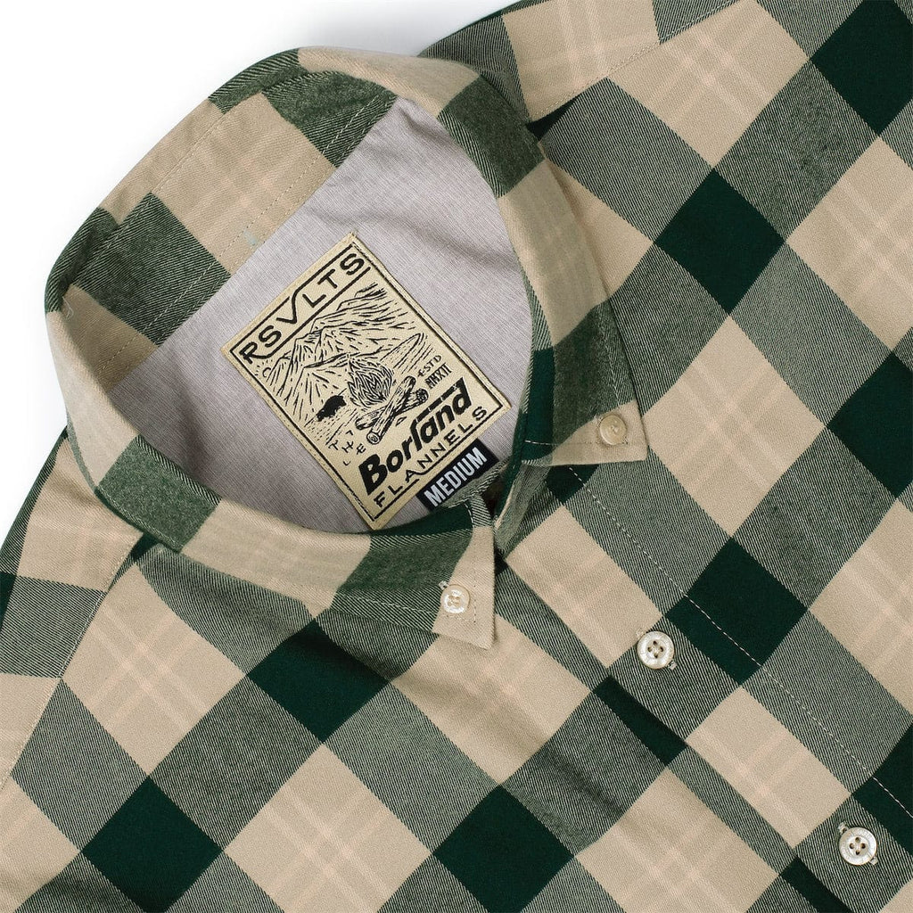 RSVLTS Plaid Kroeger BorlandFlex Long Sleeve Flannel in Green — detail 4