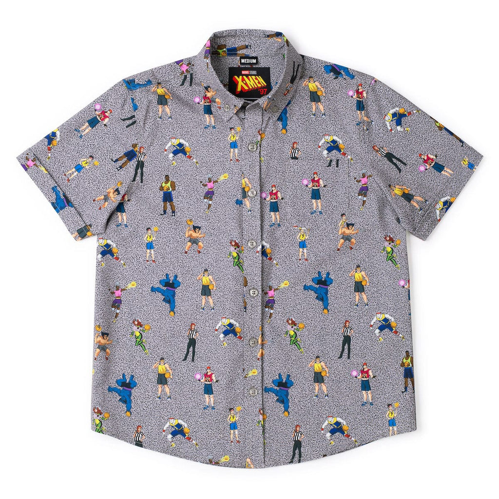 RSVLTS Remember, No Powers! Youth KUNUFLEX Short Sleeve Shirt in Gray — front view