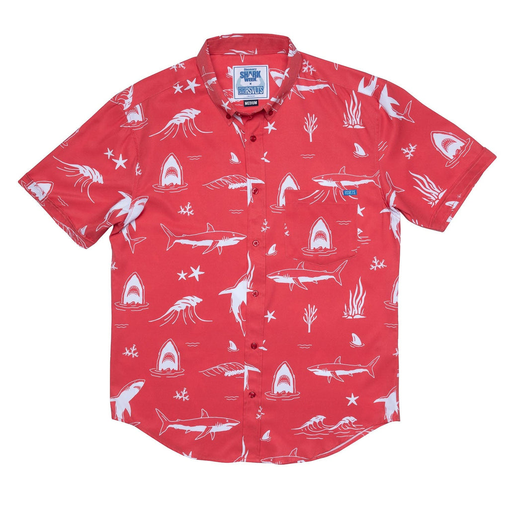 RSVLTS Fins and Flora KUNUFLEX Short Sleeve Shirt in Red — detail 2