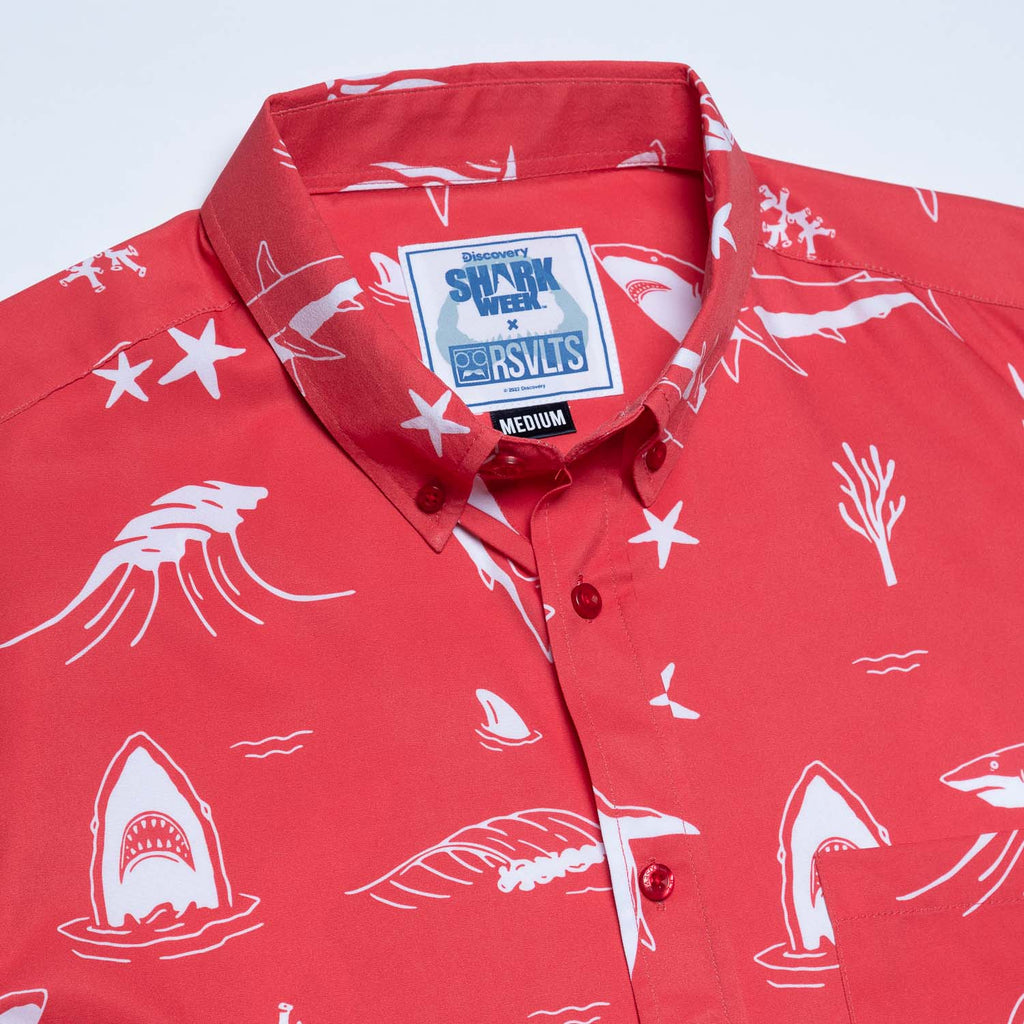 RSVLTS Fins and Flora KUNUFLEX Short Sleeve Shirt in Red — detail 7