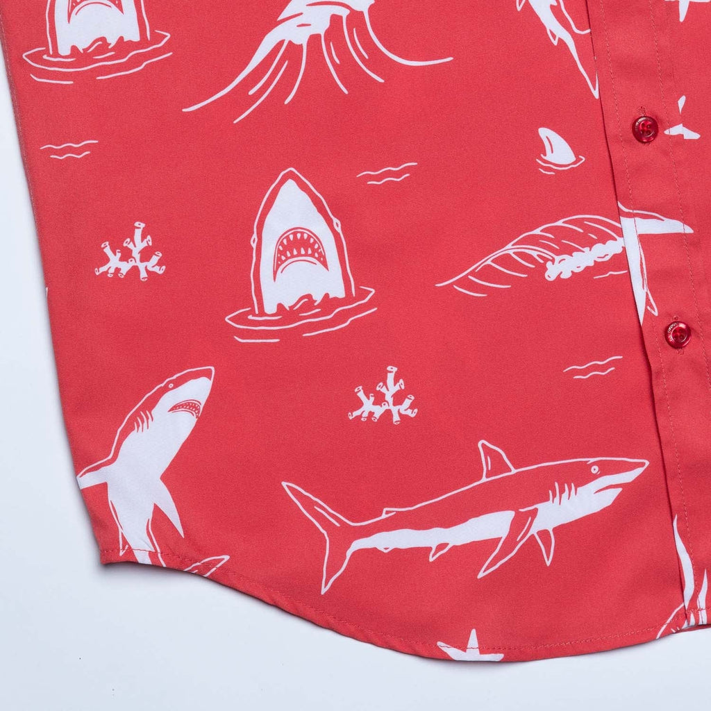 RSVLTS Fins and Flora KUNUFLEX Short Sleeve Shirt in Red — detail 8