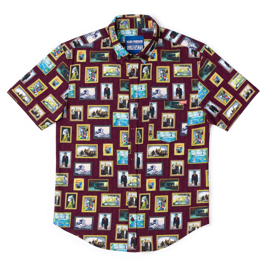 RSVLTS Museum of Modern Morrow KUNUFLEX Short Sleeve Shirt in Brown — detail 5