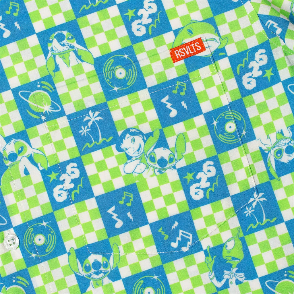 RSVLTS Galactic Groovin' KUNUFLEX Short Sleeve Shirt in Green — detail 6