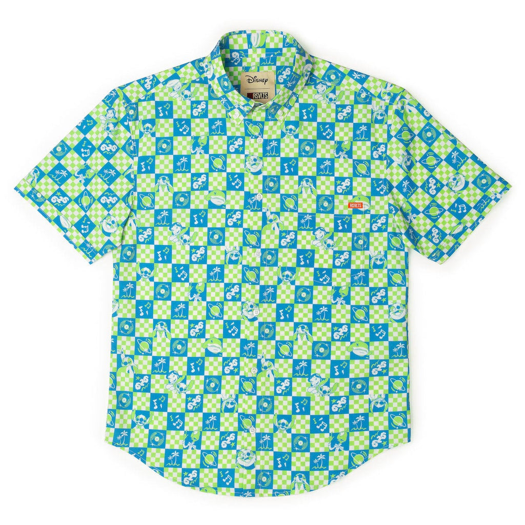 RSVLTS Galactic Groovin' KUNUFLEX Short Sleeve Shirt in Green — detail 8