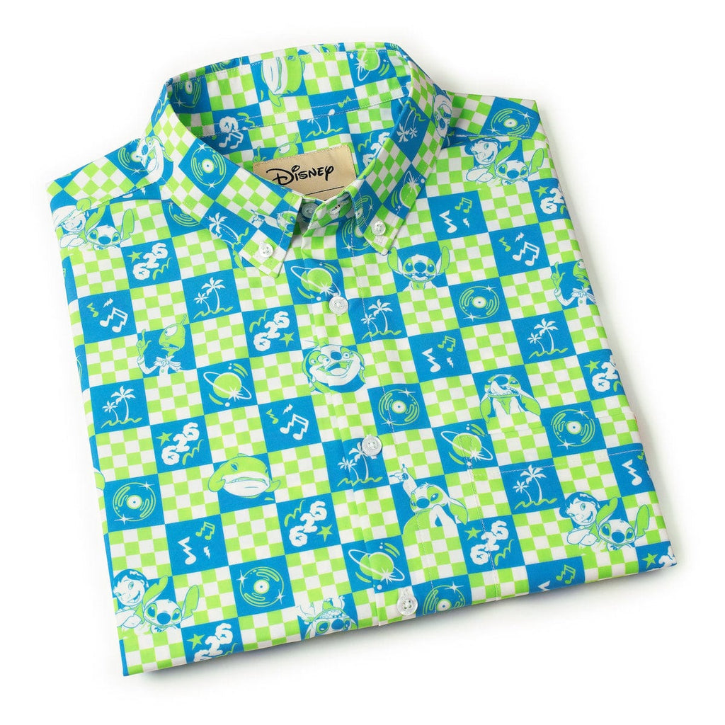 RSVLTS Galactic Groovin' KUNUFLEX Short Sleeve Shirt in Green — detail 11