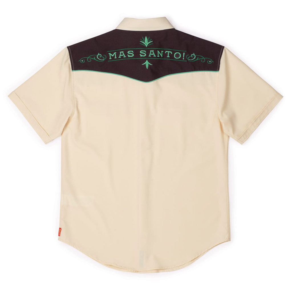 RSVLTS Mas Santo! Roper Short Sleeve Shirt in Neutral — detail 6