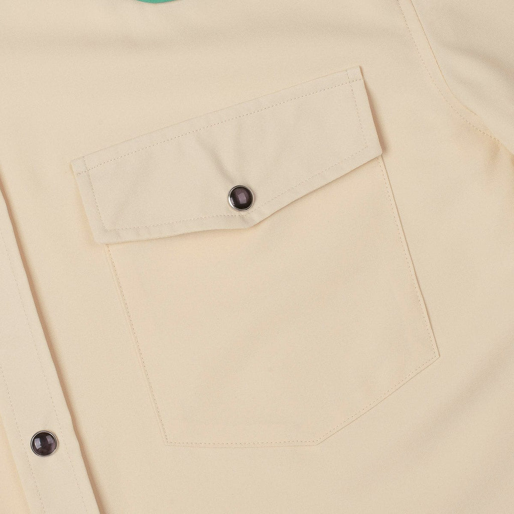 RSVLTS Mas Santo! Roper Short Sleeve Shirt in Neutral — detail 10