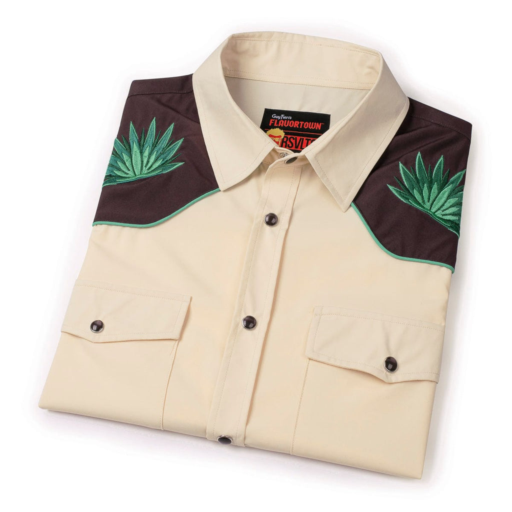 RSVLTS Mas Santo! Roper Short Sleeve Shirt in Neutral — detail 11