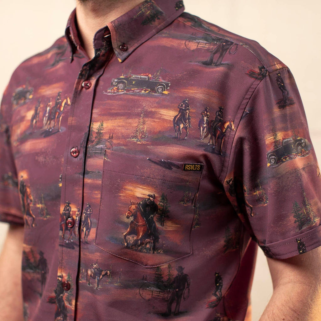 RSVLTS Tough & Merciless KUNUFLEX Short Sleeve Shirt in Brown — detail 10
