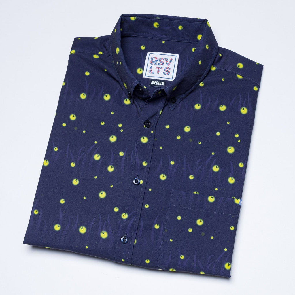 RSVLTS Fireflies KUNUFLEX Short Sleeve Shirt in Blue — detail 8