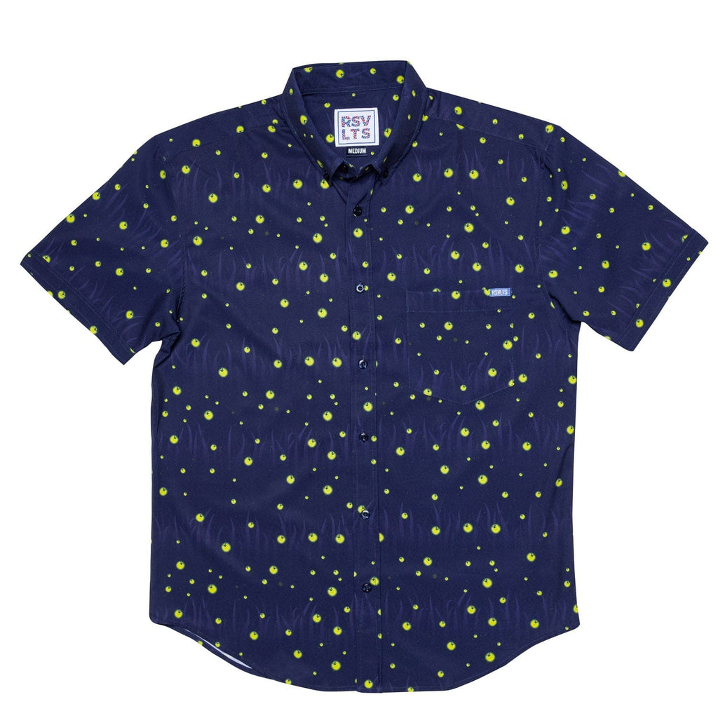 RSVLTS Fireflies KUNUFLEX Short Sleeve Shirt in Blue — detail 3
