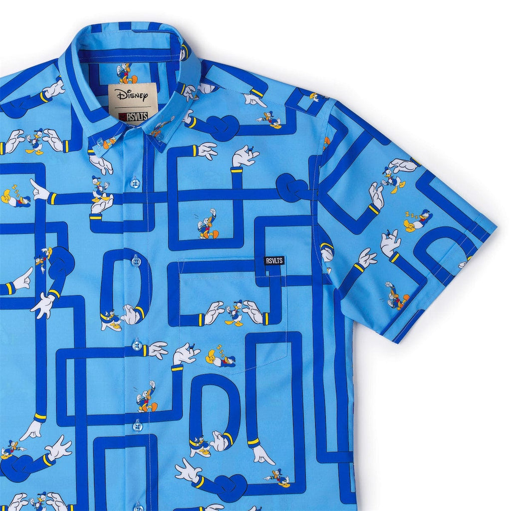 RSVLTS Out on a Limb KUNUFLEX Short Sleeve Shirt in Blue — front view