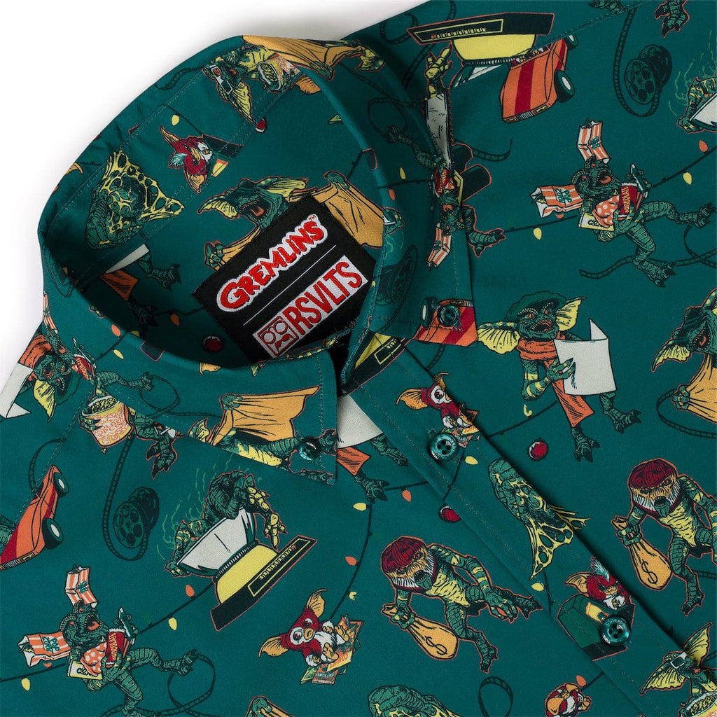 RSVLTS Midnight Mayhem KUNUFLEX Short Sleeve Shirt in Green — detail 6