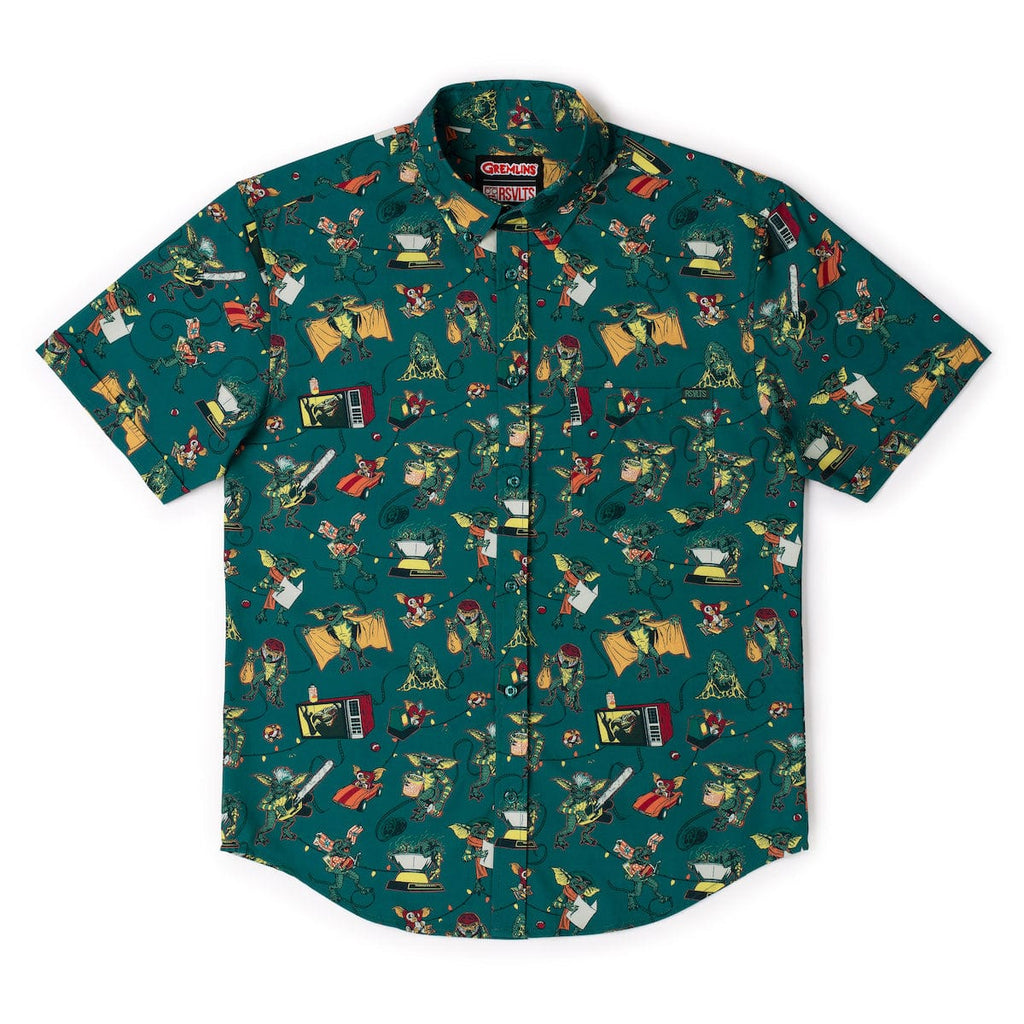 RSVLTS Midnight Mayhem KUNUFLEX Short Sleeve Shirt in Green — detail 5