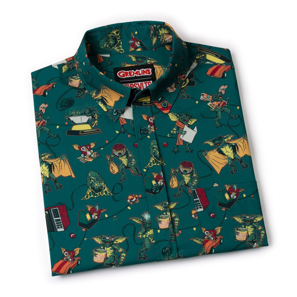 RSVLTS Midnight Mayhem KUNUFLEX Short Sleeve Shirt in Green — detail 8