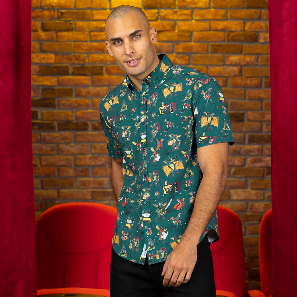 RSVLTS Midnight Mayhem KUNUFLEX Short Sleeve Shirt in Green — detail 2