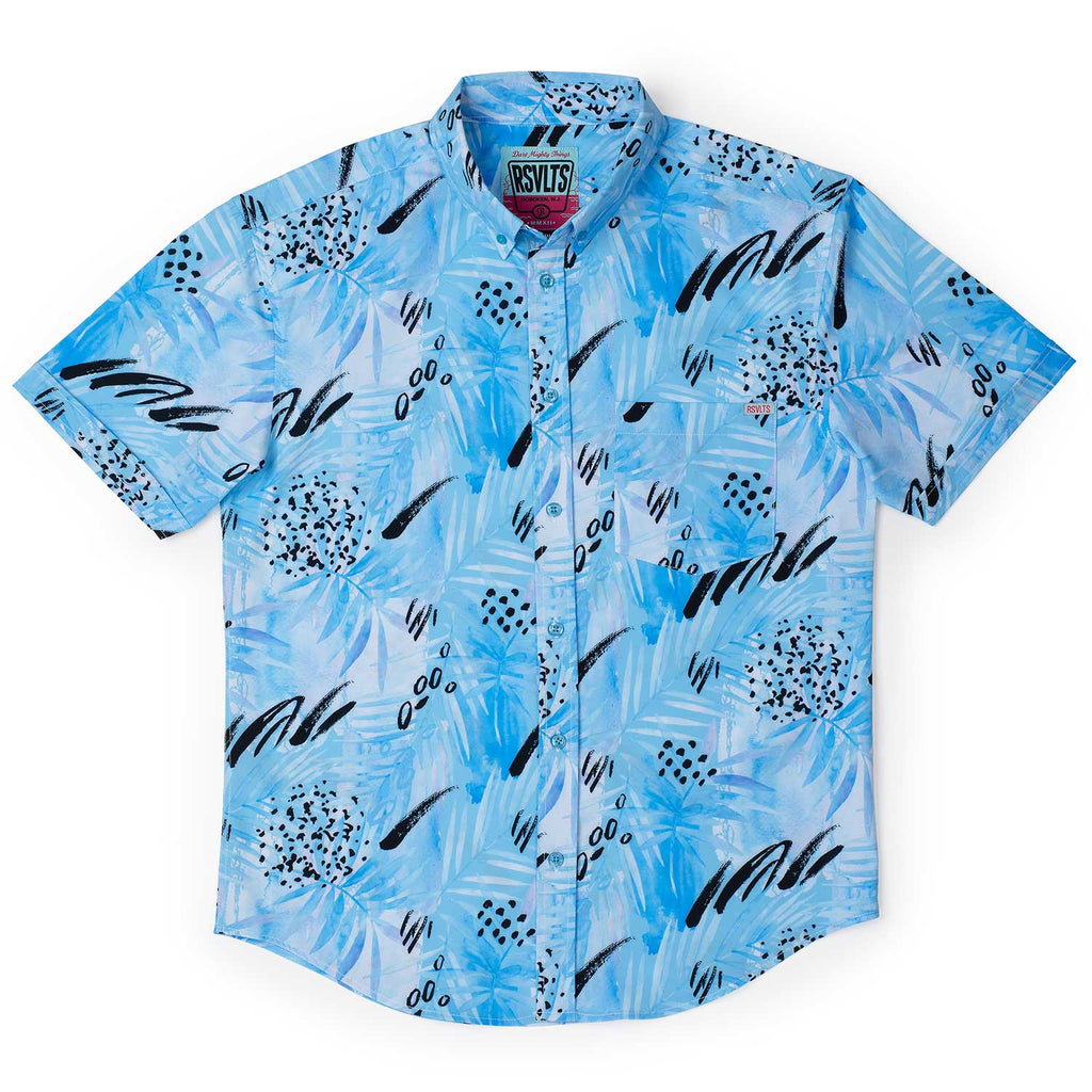 RSVLTS Blueberry Bomb Blast KUNUFLEX Short Sleeve Shirt in Blue — detail 6